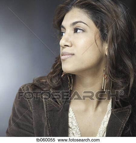 Close up of Indian woman looking to side View Large Photo Image Stock Photography - Close up of Indian woman looking to side. Fotosearch