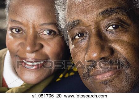 Close up of senior African couple smiling View Large Photo Image Stock Image - Close up of senior African couple smiling . Fotosearch