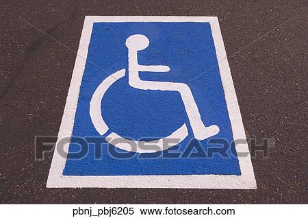 Handicapped symbol painted on pavement View Large Photo Image Stock Photography - Handicapped symbol painted on pavement. Fotosearch