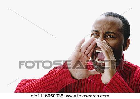 Portrait of African man yelling View Large Photo Image Stock Photography - Portrait of African man yelling. Fotosearch