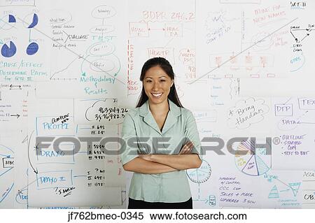 Portrait of Asian businesswoman in front of flow chart View Large Photo Image Stock Photography - Portrait of Asian businesswoman in front of flow chart. Fotosearch