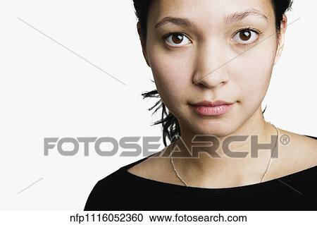 Portrait of Native American woman looking serious View Large Photo Image Stock Image - Portrait of Native American woman looking serious. Fotosearch