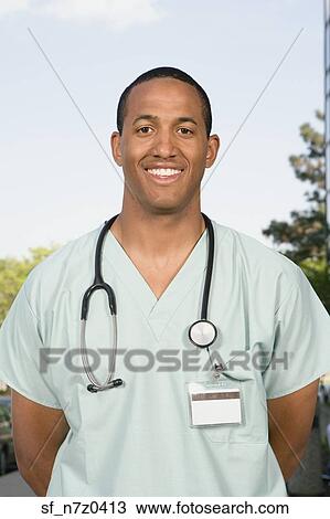 African male nurse with stethoscope View Large Photo Image Stock Image - African male nurse with stethoscope. Fotosearch