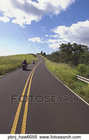 Motorcyclists riding on country road View Large Photo Image Stock Photo - Motorcyclists riding on country road. Fotosearch