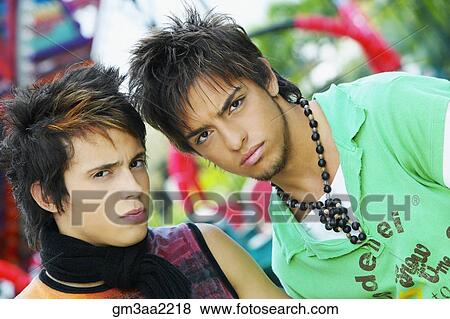 Stock Photo - Two punk Hispanic teenagers. Fotosearch