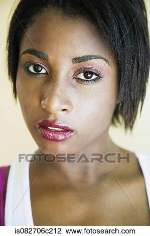 African woman with short hair View Large Photo Image Stock Image - African woman with short hair. Fotosearch