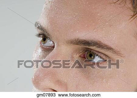 Close up of man’s wet face View Large Photo Image Stock Image - Close up of man’s wet face. Fotosearch