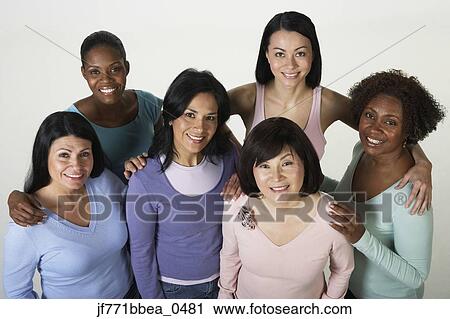 Stock Bild - gesellschaft, von, multi-ethnisch, frauen. Fotosearch