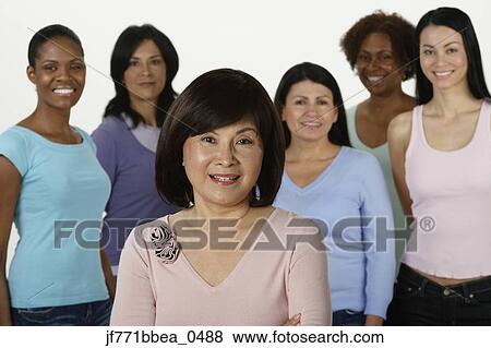 Group of multi-ethnic women View Large Photo Image Stock Photo - Group of multi-ethnic women. Fotosearch