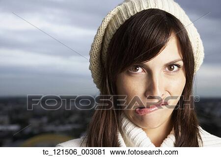 Hispanic woman making face View Large Photo Image Stock Image - Hispanic woman making face. Fotosearch