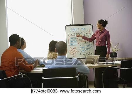 Stock Image - Multi-ethnic businesspeople having meeting. Fotosearch