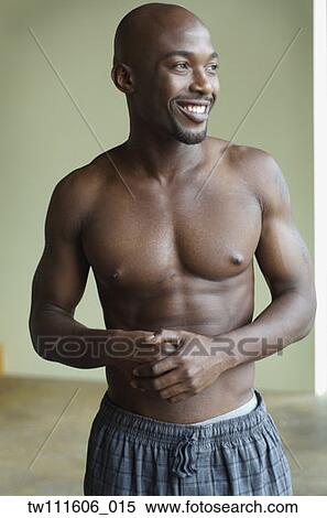 Portrait of bare chested African man View Large Photo Image Stock Photography - Portrait of bare chested African man. Fotosearch