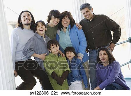 Stock Photography - Portrait of Hispanic family. Fotosearch