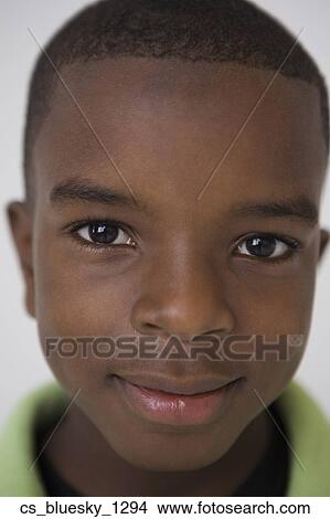 Picture - Close up of African boy. Fotosearch