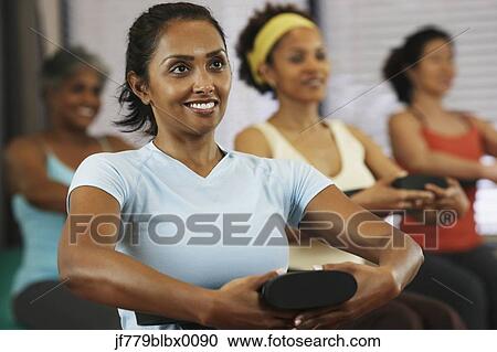 Multi-ethnic women in exercise class View Large Photo Image Stock Image - Multi-ethnic women in exercise class. Fotosearch