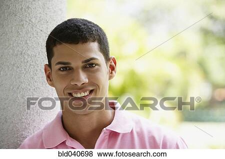 Stock Photo - Close up of South American man smiling. Fotosearch