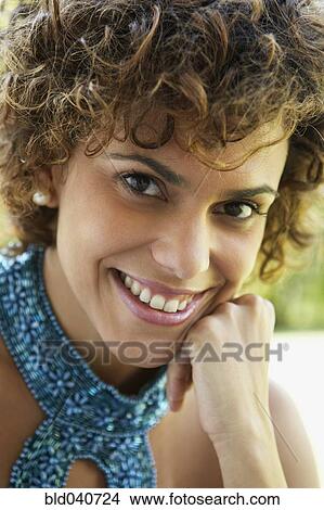 Close up of South American woman smiling View Large Photo Image Picture - Close up of South American woman smiling. Fotosearch