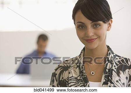 Stock Photo - Portrait of young businesswoman. Fotosearch