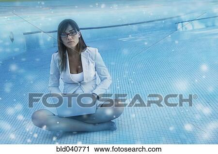 South American businesswoman in swimming pool View Large Photo Image Stock Image - South American businesswoman in swimming pool. Fotosearch