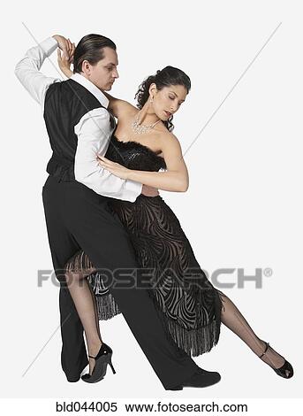 Stock Photography - Multi-ethnic couple tango dancing. Fotosearch