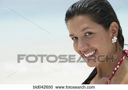 South American woman at beach View Large Photo Image Stock Image - South American woman at beach. Fotosearch