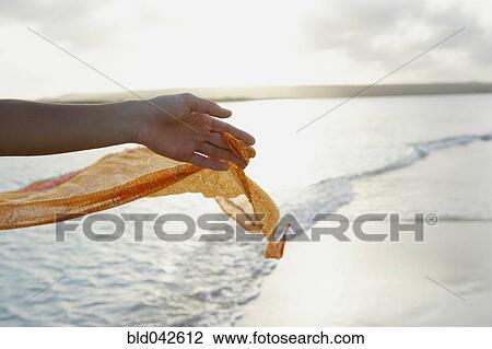 South American woman holding sarong at beach View Large Photo Image Stock Image - South American woman holding sarong at beach. Fotosearch