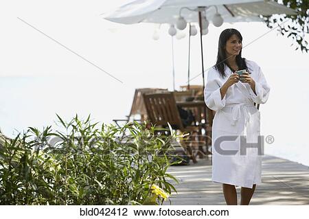 South American woman in spa bathrobe View Large Photo Image Stock Image - South American woman in spa bathrobe. Fotosearch