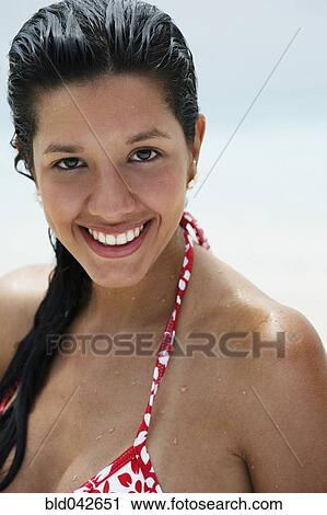 South American woman wearing bathing suit View Large Photo Image Stock Image - South American woman wearing bathing suit. Fotosearch