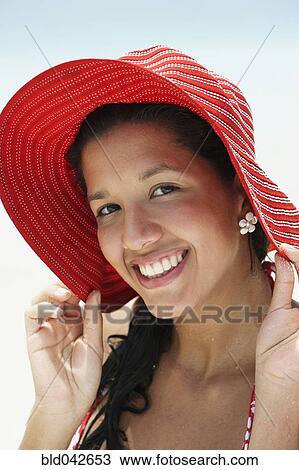 South American woman wearing sunhat View Large Photo Image Stock Image - South American woman wearing sunhat. Fotosearch