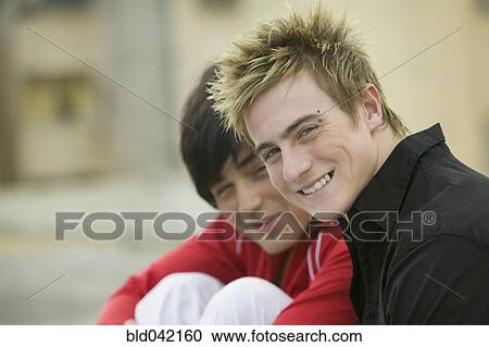 Stock Image - Young man with eyebrow piercing. Fotosearch
