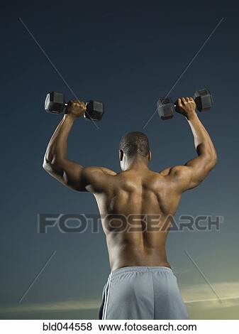 African American man lifting weights View Large Photo Image Stock Photo - African American man lifting weights. Fotosearch