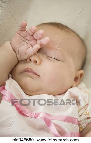 Stock Image - Close up sleeping baby. Fotosearch