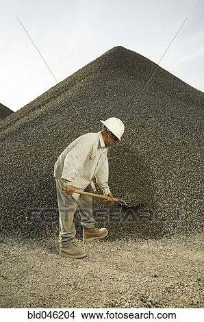 Hispanic man shoveling gravel View Large Photo Image Picture - Hispanic man shoveling gravel. Fotosearch