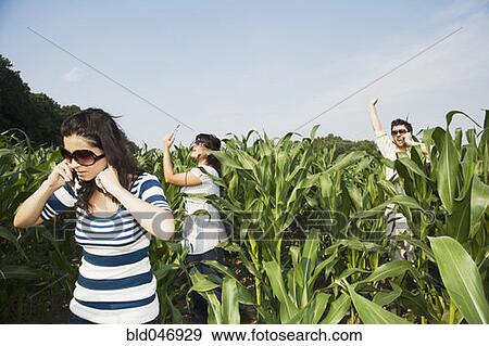 Middle Eastern people using cell phones in corn field View Large Photo Image Stock Photo - Middle Eastern people using cell phones in corn field. Fotosearch