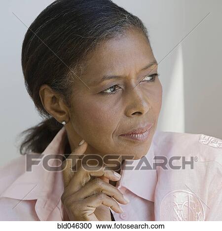 Senior African American woman looking to side View Large Photo Image Stock Image - Senior African American woman looking to side. Fotosearch
