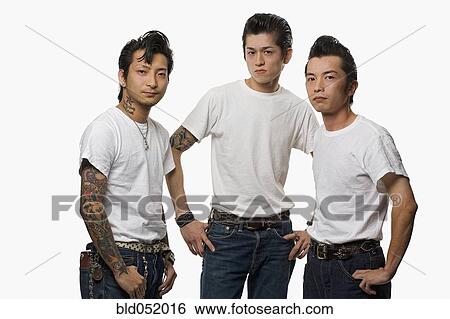 Asian men in rockabilly clothing View Large Photo Image Stock Photograph - Asian men in rockabilly clothing. Fotosearch