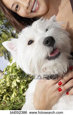 Asian woman holding dog View Large Photo Image Stock Photograph - Asian woman holding dog. Fotosearch