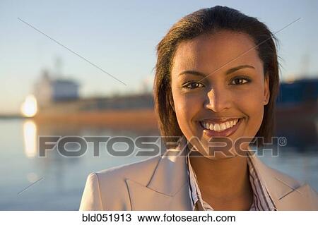 Stock Image - Portrait of African American businesswoman. Fotosearch