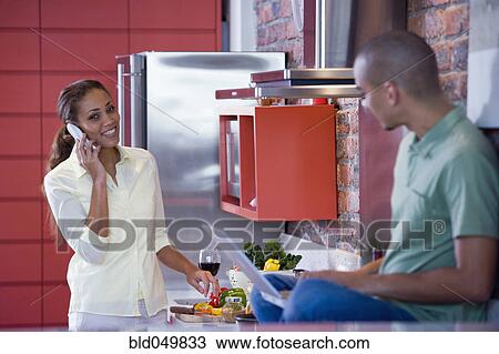 African American couple in kitchen View Large Photo Image Stock Image - African American couple in kitchen. Fotosearch