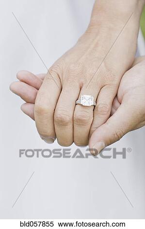 Stock Photography - Close up of Asian woman’s wedding ring. Fotosearch