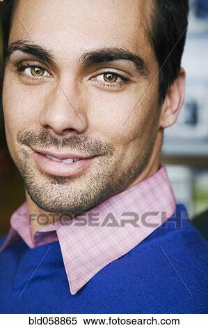 Stock Photography - Close up of Pacific Islander man smiling. Fotosearch