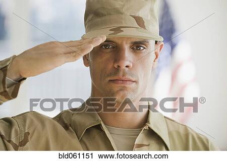 Hispanic male soldier saluting View Large Photo Image Stock Image - Hispanic male soldier saluting. Fotosearch