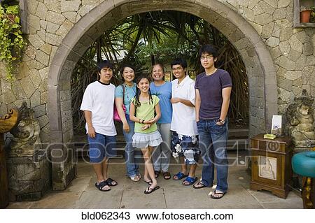 Stock Image - Multi-generational Asian family portrait. Fotosearch