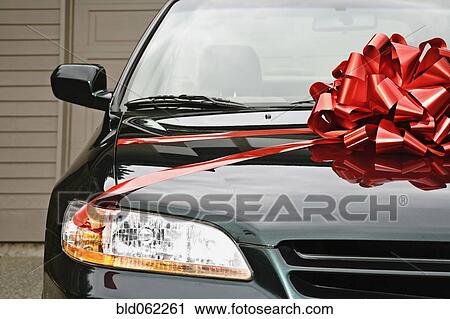 New car with ribbon on hood View Large Photo Image Stock Image - New car with ribbon on hood. Fotosearch