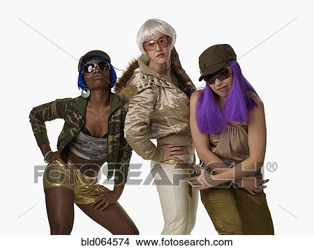 Picture - Glamorous multi-ethnic friends with attitude. Fotosearch