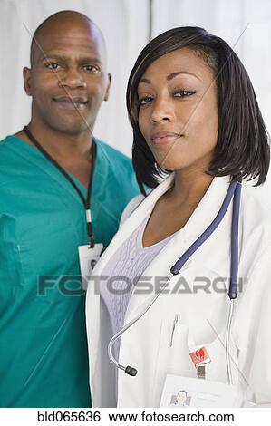 Stock Photograph - African doctor and surgeon in hospital. Fotosearch