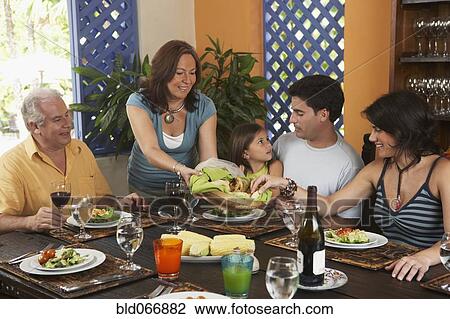 Family enjoying healthy lunch View Large Photo Image Stock Image - Family enjoying healthy lunch. Fotosearch