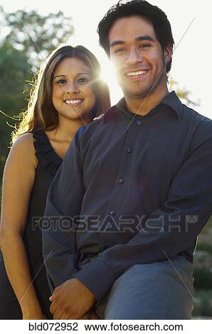 Stock Image - Hispanic couple posing. Fotosearch