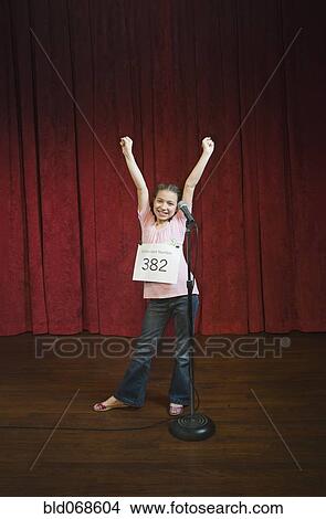 Mixed race girl competing in spelling bee View Large Photo Image Picture - Mixed race girl competing in spelling bee. Fotosearch