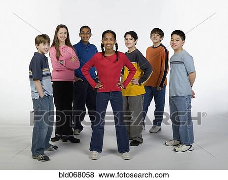Multi-ethnic children posing View Large Photo Image Stock Photo - Multi-ethnic children posing. Fotosearch